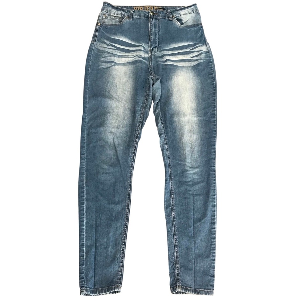 VIP Jeans Womens High Rise Whiskered Skinny Jeans Blue Size 15/32 1-80834MB-5